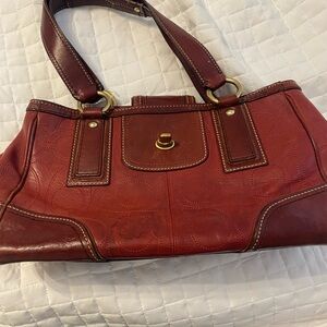 Coach Red Leather Shoulder Bag